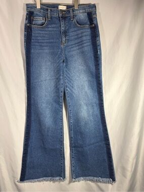 Altar'd State Women's Wide Leg Flare Bell Bottom Frayed Jeans Sz 29 New